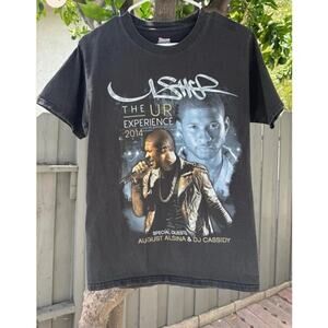 Usher The UR Experience 2014 Tour Tee Black Hanes Beefy-T Concert Shirt Sz S